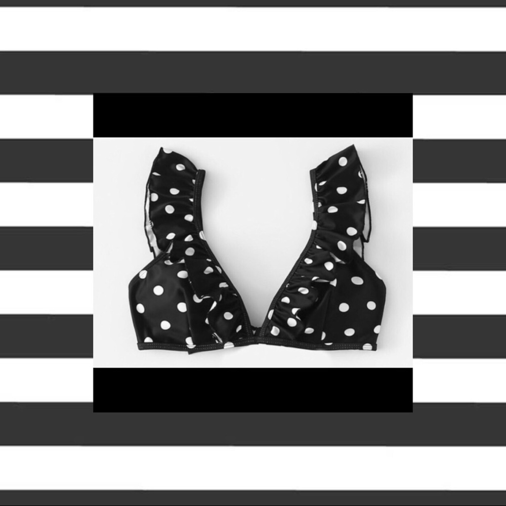 5/$25 Black and white polka dot bikini!